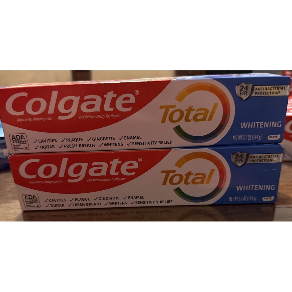 Set- 2 Colgate Total Whitening Toothpaste Paste  Lg. 5.1 oz.